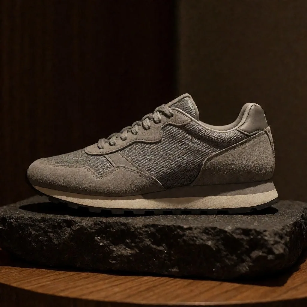 Zapatilla de running baja en ante gris y malla