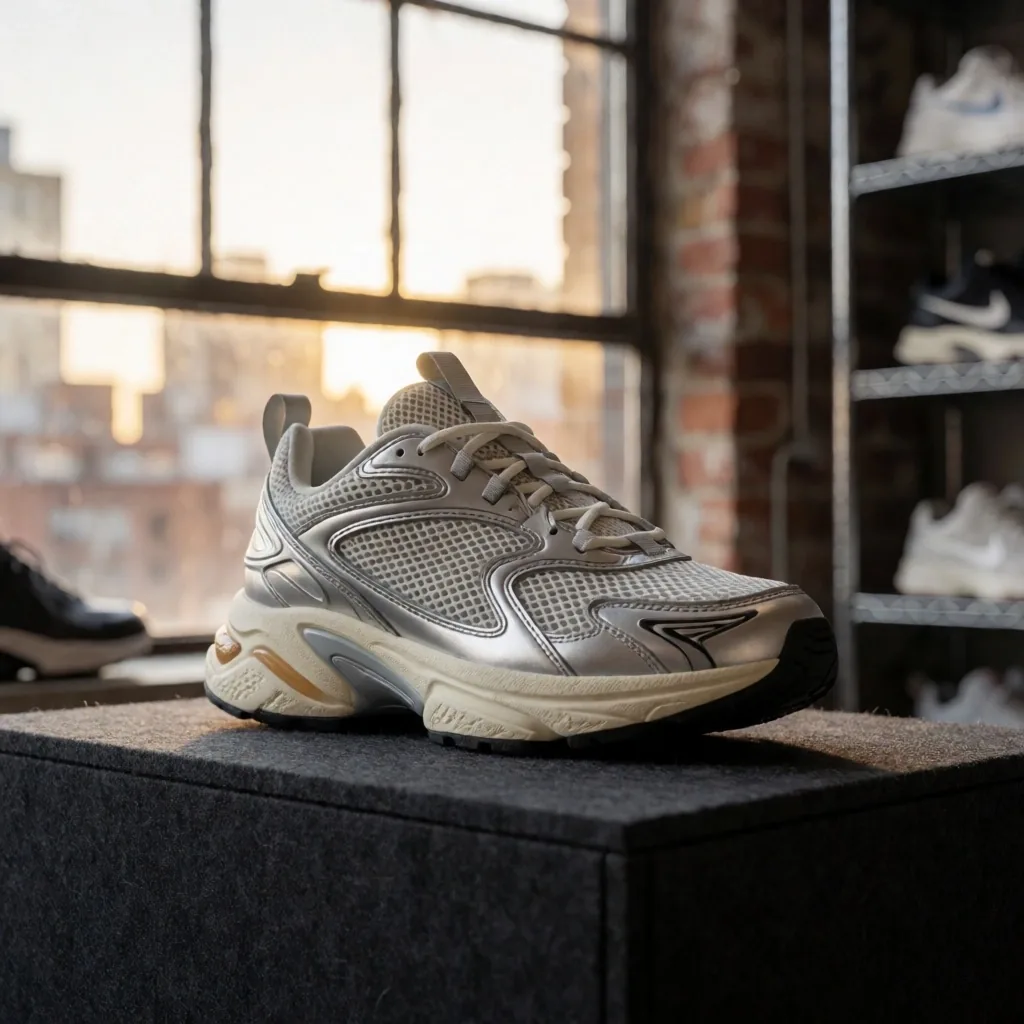 Sneaker de malla futuristic sobre fieltro