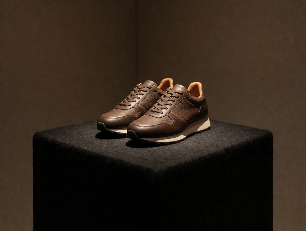 Zapatillas en exhibición sobre fondo de fieltro